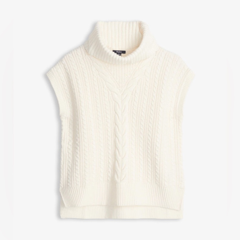 Hatley cable knit sweater vest, winter white, small